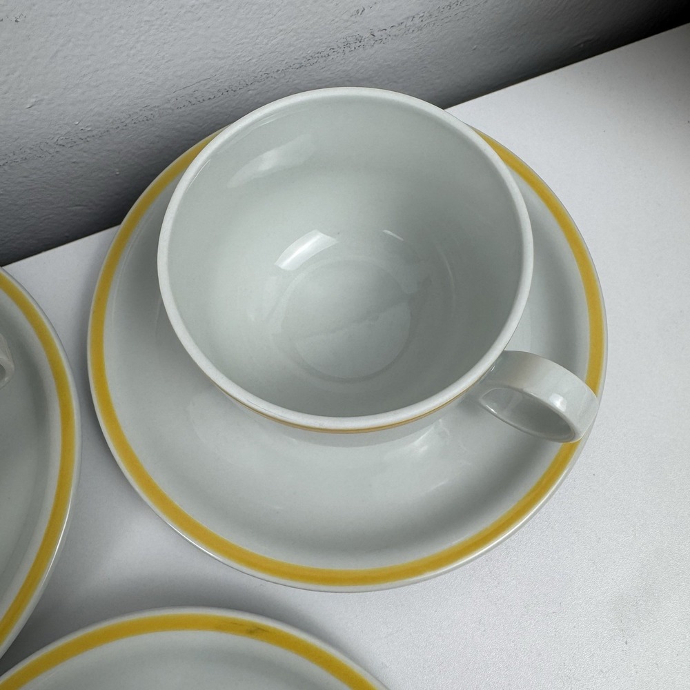 Vtg Vista Alegre Block VA Disco Tea Set Portugal 6 Cups Saucers Cream Sugar MCM - Picture 5 of 16
